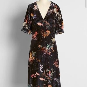 Modcloth "Can't Go Unnoticed" Velvet Dress with Ocotpi